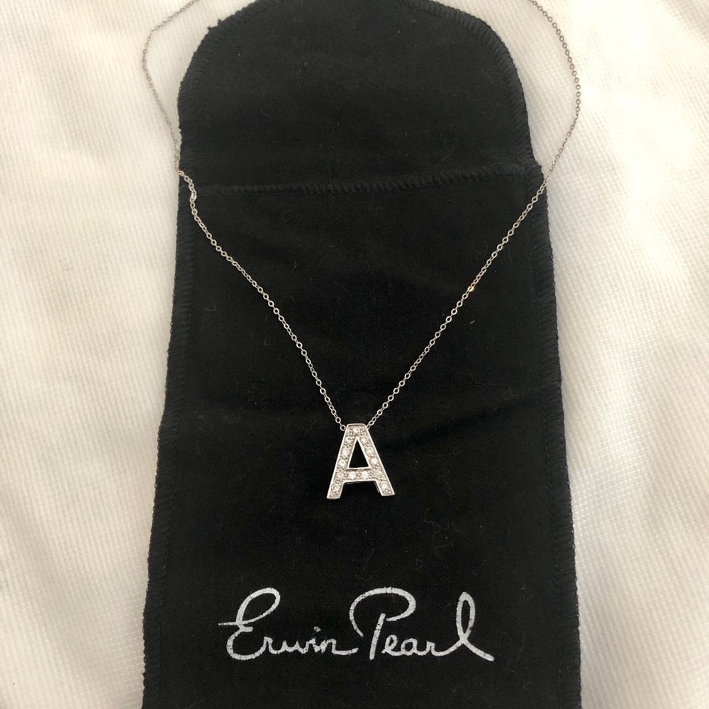 Erwin Pearl Silver Initial Necklace